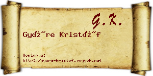 Gyüre Kristóf névjegykártya